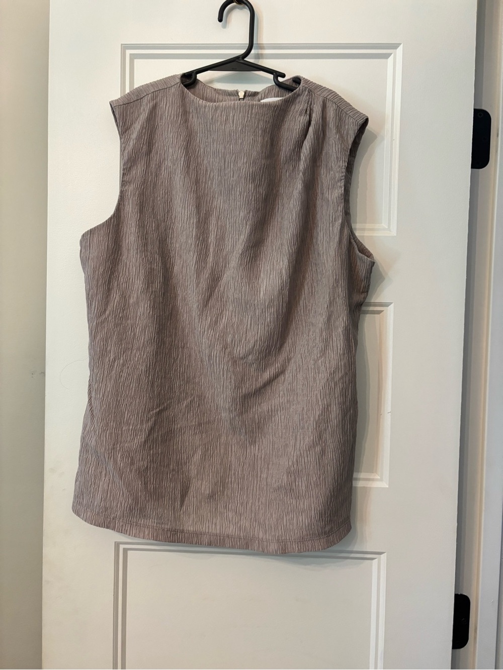 Calvin Klein Sleeveless dressy Ribbed Tank - Taupe Gray